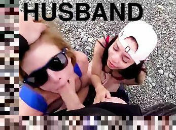 Kkatie Kush And Llana Mars In Pov Polyamorous Hunnys Tag-team Husbands Cock Outdoors