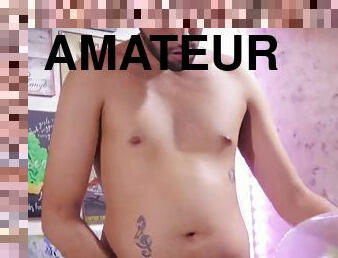 masturbation, amateur, ejaculation-sur-le-corps, gay, latina, hirondelle, ejaculation, fétiche, solo