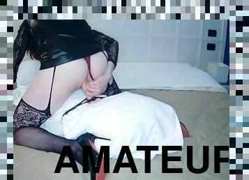 amatør, anal, teenager, legetøj, strømper, første-gang, kær, dildo, solo