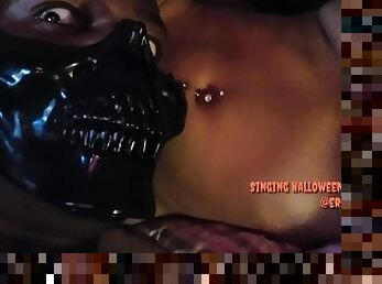 swinger, negra-ebony, polla-enorme, pareja, con-piercings, bisexual, polla, halloween