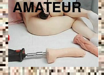 masturbation, fitta-pussy, amatör, leksak, hemmagjord, ritt, dildo, vit, liten