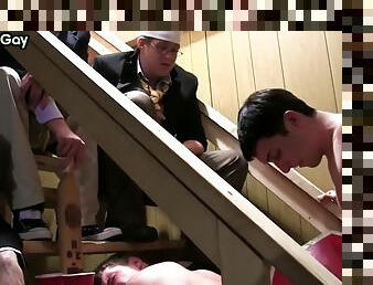 College hazed str8 fucked in the ass for voyeur frat