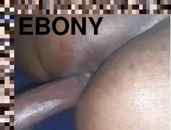 JUST WHAT I NEEDED! Horny ebony enjoys long stroke quicky