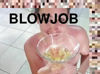 SUNBURNT TEEN ENJOYING A REFRESHING PISS AND CUM COCKTAIL