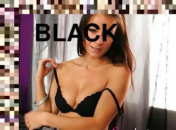 Melisa Mendini - Onlytease - Jeans Mini Skirt And Black