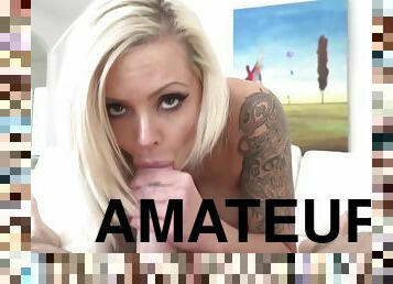 rit, velike-joške, amaterski, velik-penis, milf, mami, pov, blond, čudovito, tattoo