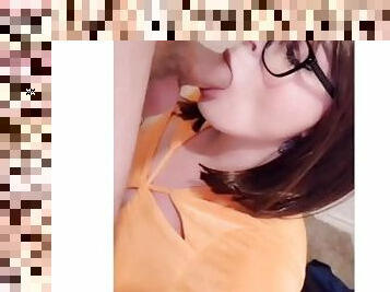 Slutty Velma cosplay blowjob sex  and facial