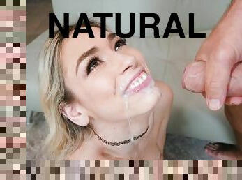 bañando, mamada, chorro-de-corrida, hardcore, facial, rubia, lencería, natural, ducha