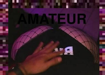 cul, amateur, anal, énorme-bite, doigtage, petite-amie, pute, résille, serrée, adorable