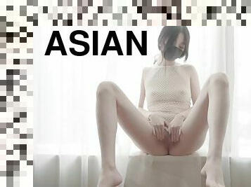asiatique, orgasme, amateur, babes, jouet, chevauchement, chinoise