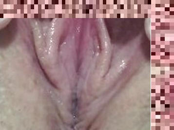 clitoris, masturbaatio, orgasmi, pillu-pussy, amatööri, milf, fetissi, soolo, lähikuva, märkä