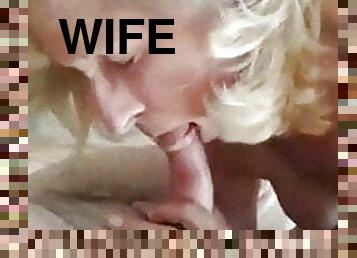 gorgeous blonde wife sucks cock