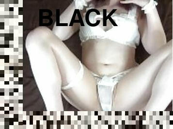 Fucked in sexy lingerie by black dildo teaser