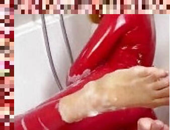 imbaiere, masaj, bdsm, slclav, picioare, roscata, pov, blonda, latex, amanta