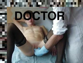 Pervert doctor and young shy sexy woman - sexual exam