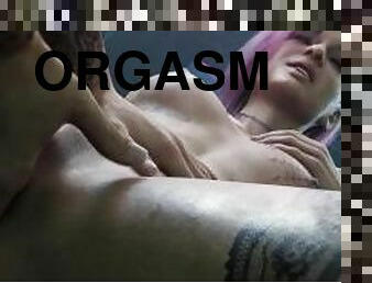 mastubasi, orgasme, vagina-pussy, muncrat, latina, permainan-jari, jenis-pornografi-animasi, 3d