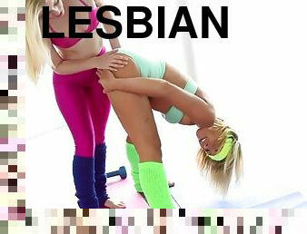 Lesbian gym beauty sensually pussylicked 69