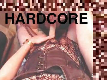 hardcore, fingerknull, bitch, underkläder, kuk, hårt, sugande
