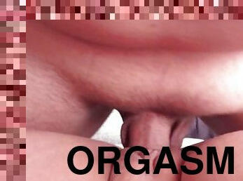 orgasme, chatte-pussy, amateur, maison, couple, point-de-vue, parfait, fétiche, humide, bite