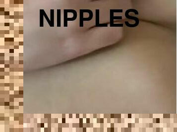 Playing with my nipples until it hurts