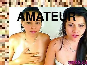 fitta-pussy, amatör, lesbisk, latinska, fingerknull, webbkamera, rövslick