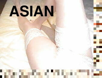 asiatisk, röv, storatuttar, fitta-pussy, leksak, kåt, underkläder, naturlig, tight, söt