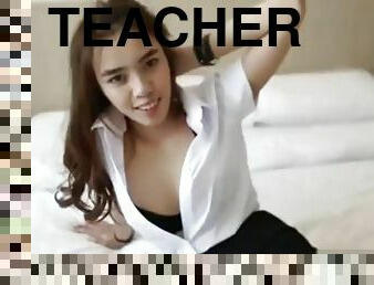 asiatique, étudiante, enseignant, mature, ados, horny, punie