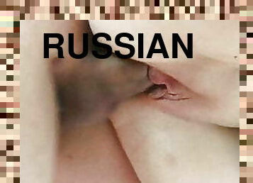 russisk, creampie, rødhåret, køkken, sperm, europæisk, knepning-fucking, euro