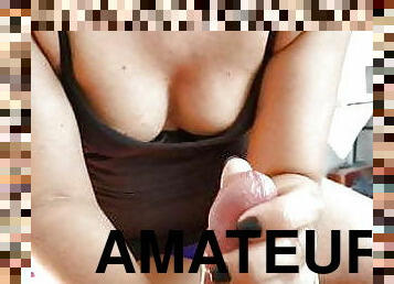 gros-nichons, femme, amateur, ejaculation-sur-le-corps, maison, branlette, rousse, pute, seins