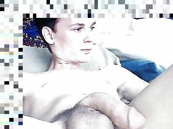 masturbieren, hautenge, immens-glied, homosexuell, junge18, beule, kamera, twink