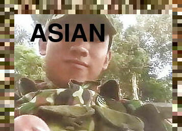 cute asian young military shows his cut dick on cam (18&#039;&#039;)