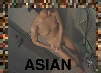 asiático, bañando, masturbación, amateur, adolescente, japonés, cámara, voyeur, ducha, adolescente-asiático