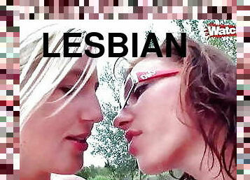lesbian-lesbian, remaja, teransang