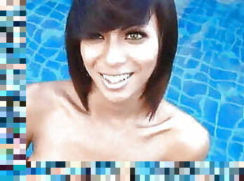 Sexy Ladyboy at the pool