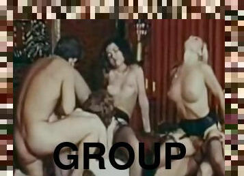 ejaculation-sur-le-corps, ados, hardcore, vintage, classique, sexe-de-groupe