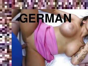 groß-titten, babe, junge, deutsch, schlucken, 3etwas, beule, blondine