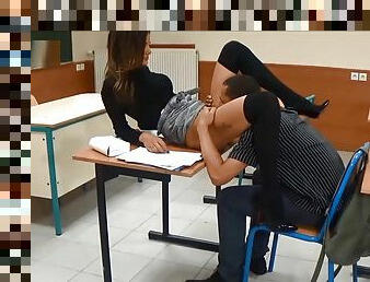 A math teacher takes pleasure with a sexy student during a private lesson