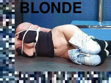 bdsm, blonde, bondage, jeans