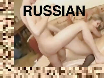 Russian couple fucking in front of friends