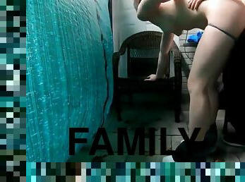 nudist, utomhus, swingers, ansiktssprut, familj