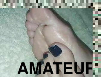 amatör, fötter, fetisch, footrunk