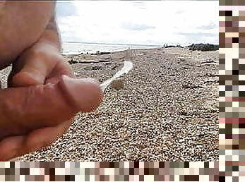 masturbation, en-plein-air, gay, plage, ejaculation