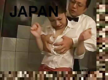Japanese big tits hotel maid fucked at work