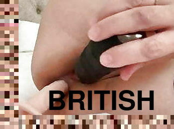 Posh British lady dp dildo buttfucking anal