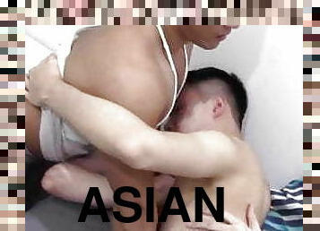 Gorgeous young Asian gay chain banged handsome amateurs