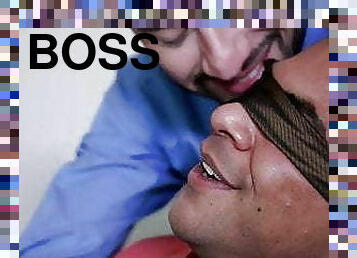 Ripped boss gets bound and raw dawged