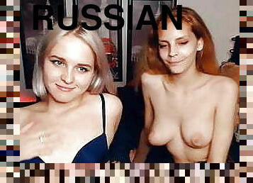 18 year old Russian gets her puffy nipples licked by friend