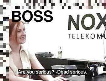 Redhead fucks her boss - ANAL