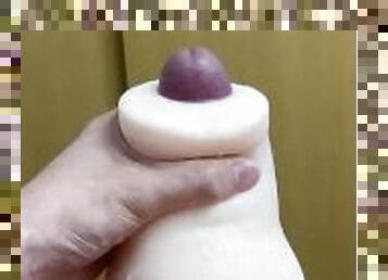 My cock is so huge that the fleshlight is PENETRATED!!  Male INTENSE ORGASM!