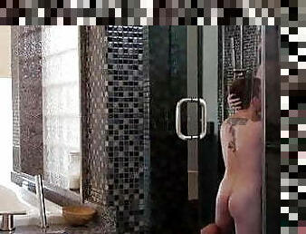 bañando, delgada, anal, mamada, gay, pareja, ducha, gay-joven